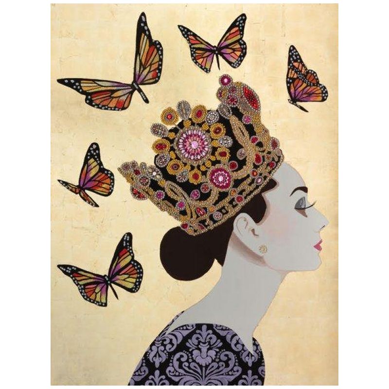Картина Audrey with Crown and Monarch Butterflies Мульти Картина Audrey with Crown and Monarch Butterflies Мульти в Грозном | Loft Concept