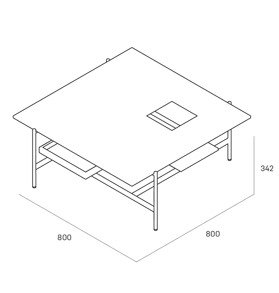Karat журнальный столик цвета тёмный камень с съемным подносом в Грозном