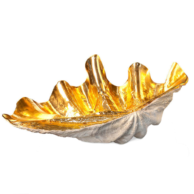 Статуэтка CONCHIGLIA TRIDACNE RESIN Светло-серый Глянцевое золото Статуэтка CONCHIGLIA TRIDACNE RESIN Светло-серый Глянцевое золото в Грозном | Loft Concept