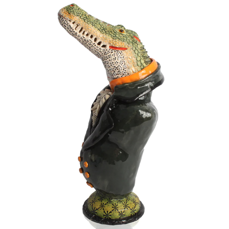 Статуэтка Crocodile Figure Tureen Черный Зеленый Статуэтка Crocodile Figure Tureen Черный Зеленый в Грозном | Loft Concept
