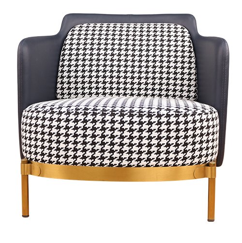 Кресло Pied de poule Gray Armchair Черно-белый Латунь Кресло Pied de poule Gray Armchair Черно-белый Латунь в Грозном | Loft Concept