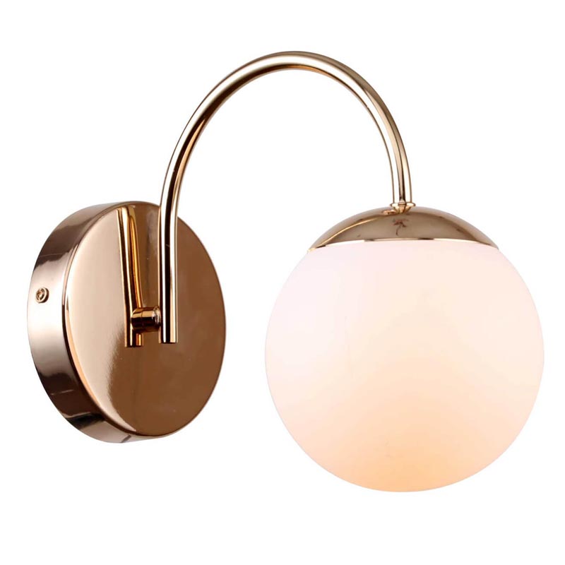 Бра Gooseneck Pelle Sconce Белое матовое стекло Глянцевое золото Бра Gooseneck Pelle Sconce Белое матовое стекло Глянцевое золото в Грозном | Loft Concept
