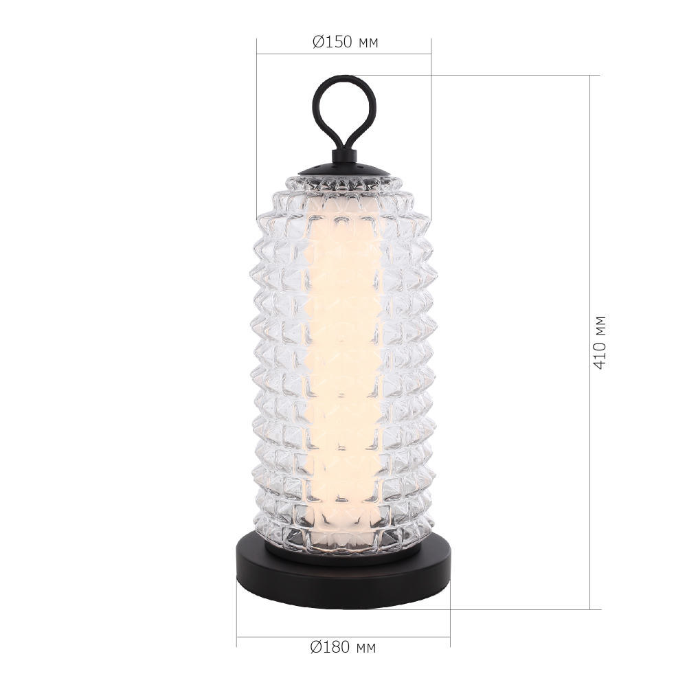 Настольная лампа с прозрачным факутрным стеклянным плафоном Sonora в Грозном