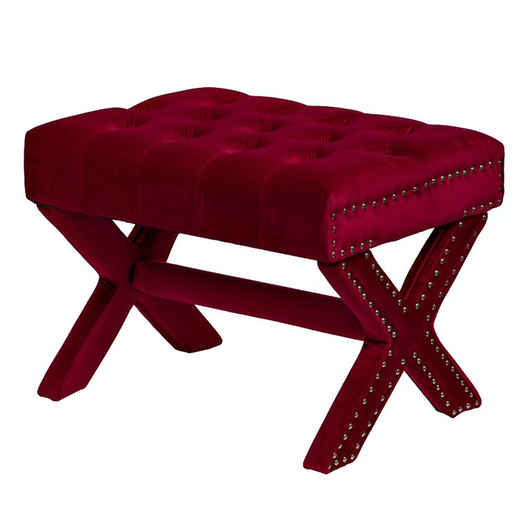 Пуф X Bench Capitone Ruby Бургундский красный Пуф X Bench Capitone Ruby Бургундский красный в Грозном | Loft Concept