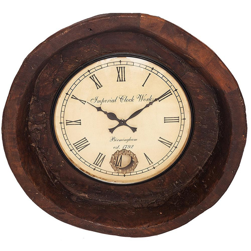 Часы Antique Indian Mango Tree Clock Коричневый Часы Antique Indian Mango Tree Clock Коричневый в Грозном | Loft Concept