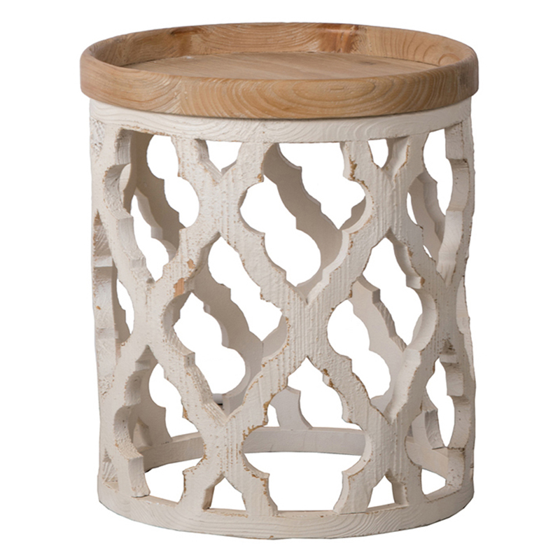 Приставной стол Panfilu Wooden Side Table Древесина Белый Приставной стол Panfilu Wooden Side Table Древесина Белый в Грозном | Loft Concept