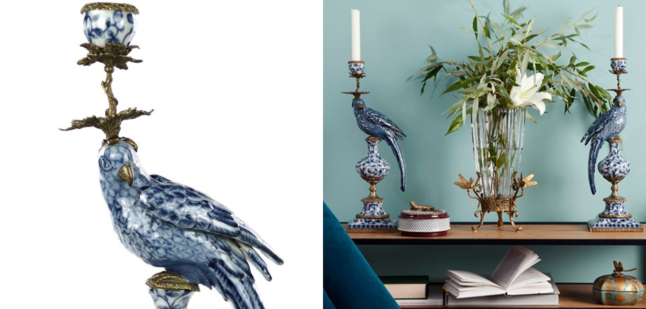 Подсвечник Blue and White Parrot - Loft-Concept в Грозном