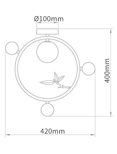 Потолочный светильник Metal Wood Ring Leaf Потолочный светильник Metal Wood Ring Leaf в Грозном