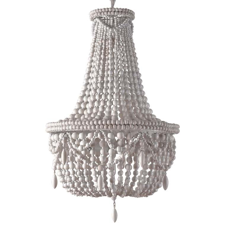 Люстра RH Anselme White Wood Large Chandelier Белый в Грозном | Loft Concept 