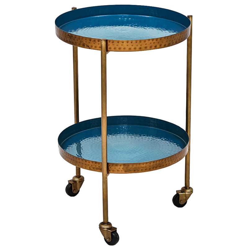 Приставной стол Reina Side Table Морская синь Латунь Приставной стол Reina Side Table Морская синь Латунь в Грозном | Loft Concept