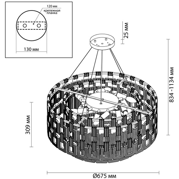 Люстра Ribbed Elements Pendant Round 67 Люстра Ribbed Elements Pendant Round 67 в Грозном