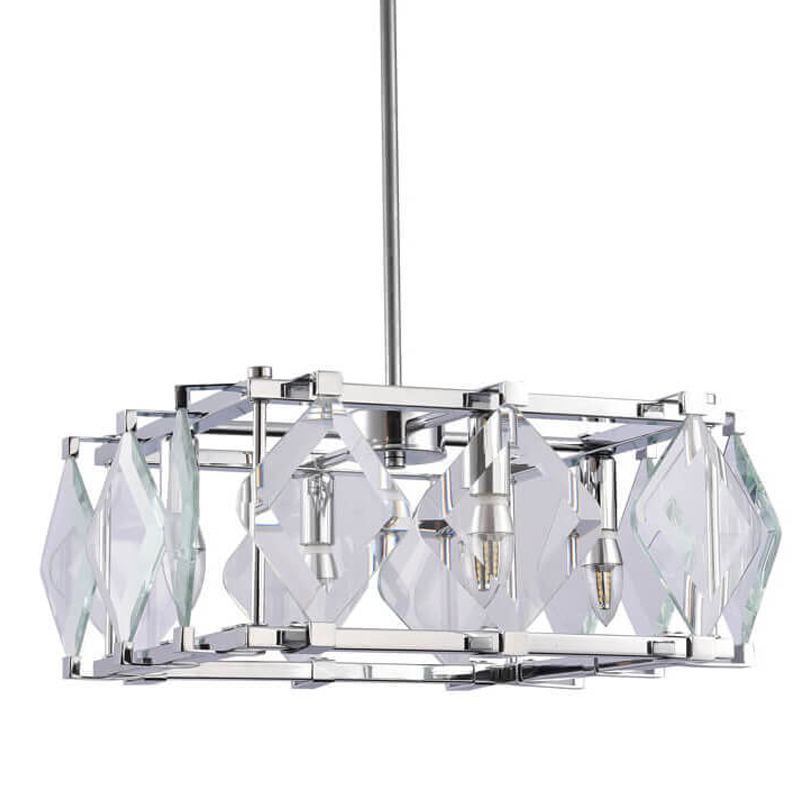 Люстра Glass Rhombus Lighting square Хром Люстра Glass Rhombus Lighting square Хром в Грозном | Loft Concept