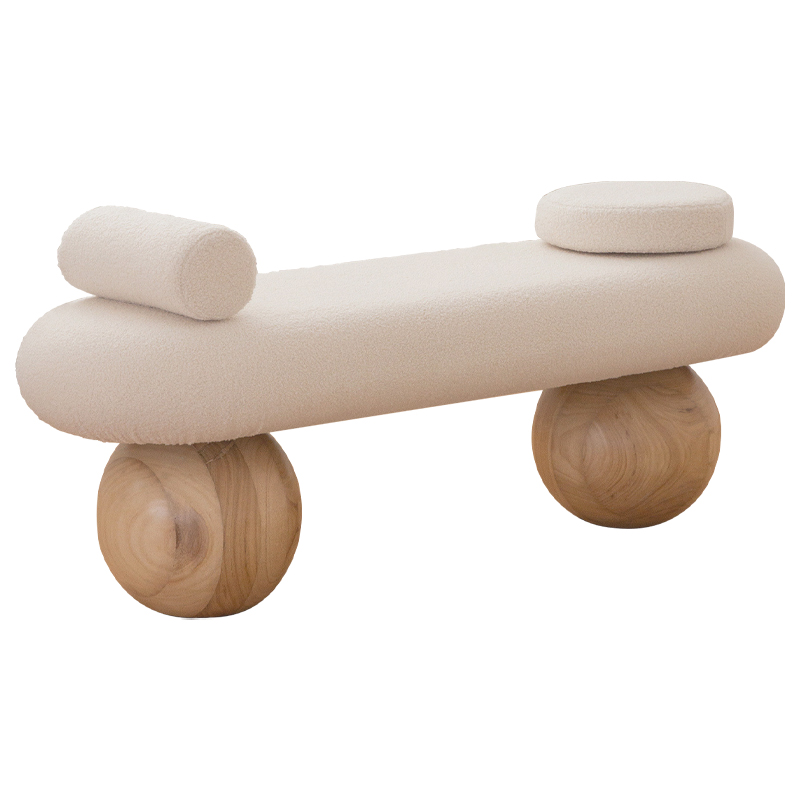 Банкетка Jemima Wooden Forms Bench Бежевый Коричневый Банкетка Jemima Wooden Forms Bench Бежевый Коричневый в Грозном | Loft Concept