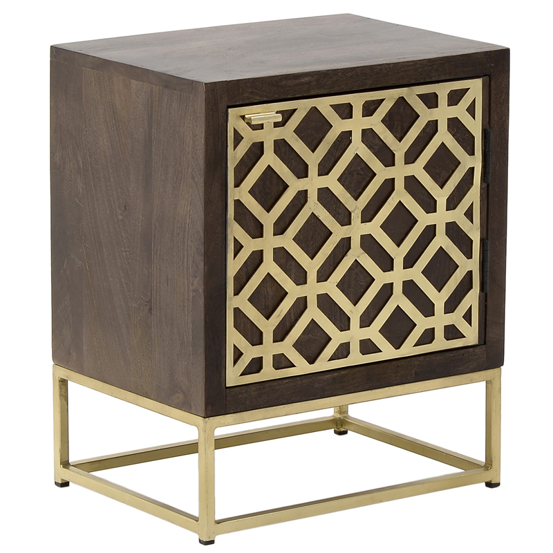 Тумба Iver Nightstand Золотой Коричневый Тумба Iver Nightstand Золотой Коричневый в Грозном | Loft Concept