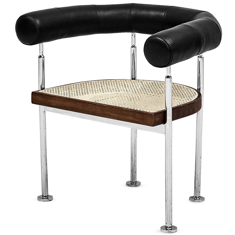 Стул Philibe Stool Черный Коричневый Хром Бежевый Стул Philibe Stool Черный Коричневый Хром Бежевый в Грозном | Loft Concept