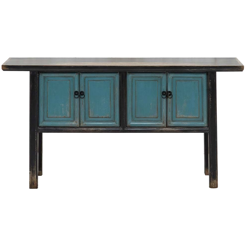 Деревянная консоль в китайском стиле с дверцами голубая Qin Console Table Blue Голубой Черный Древесина Деревянная консоль в китайском стиле с дверцами голубая Qin Console Table Blue Голубой Черный Древесина в Грозном | Loft Concept