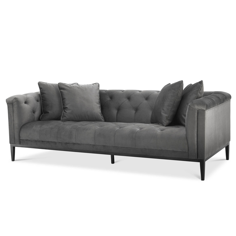 Диван Eichholtz Sofa Cesare Grey Серый Темная бронза Диван Eichholtz Sofa Cesare Grey Серый Темная бронза в Грозном | Loft Concept