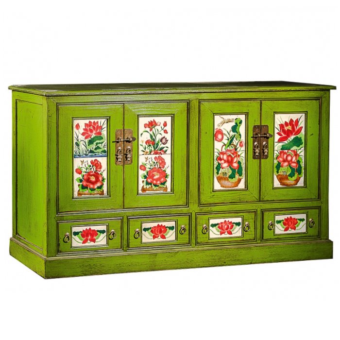 Китайский комод Rustic Cupboard Зеленый Зеленый Китайский комод Rustic Cupboard Зеленый Зеленый в Грозном | Loft Concept