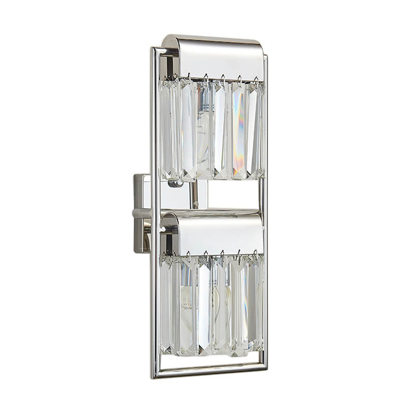Бра Crystal Pendants chrome 2 Прозрачное Стекло Хром Бра Crystal Pendants chrome 2 Прозрачное Стекло Хром в Грозном | Loft Concept