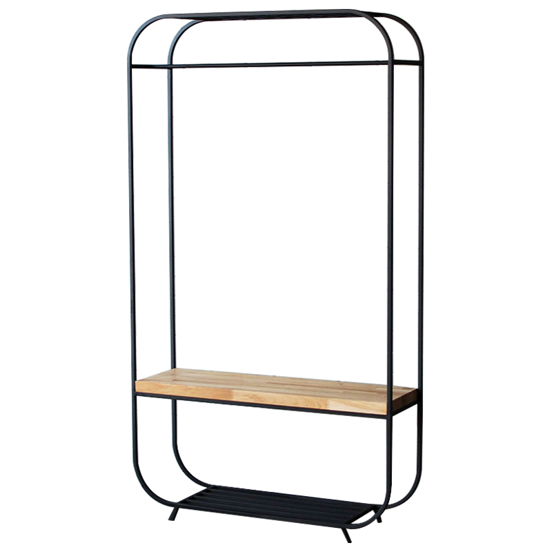 Рейл Hardin Industrial Metal Rust Clothes Rail Черный Светлый дуб Рейл Hardin Industrial Metal Rust Clothes Rail Черный Светлый дуб в Грозном | Loft Concept