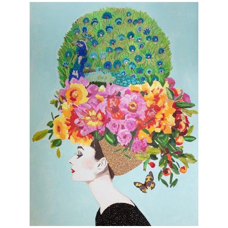 Картина Audrey with Floral Bouquet and Peacock Headdress Мульти Картина Audrey with Floral Bouquet and Peacock Headdress Мульти в Грозном | Loft Concept