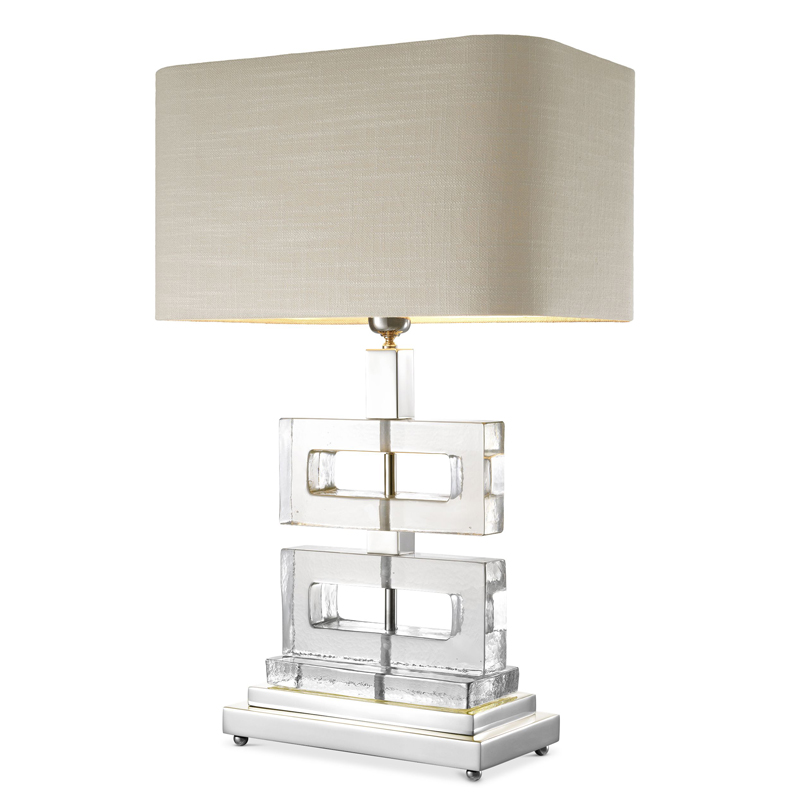 Настольная лампа Eichholtz Table Lamp Umbria Прозрачный Никель Бежево-серый Настольная лампа Eichholtz Table Lamp Umbria Прозрачный Никель Бежево-серый в Грозном | Loft Concept