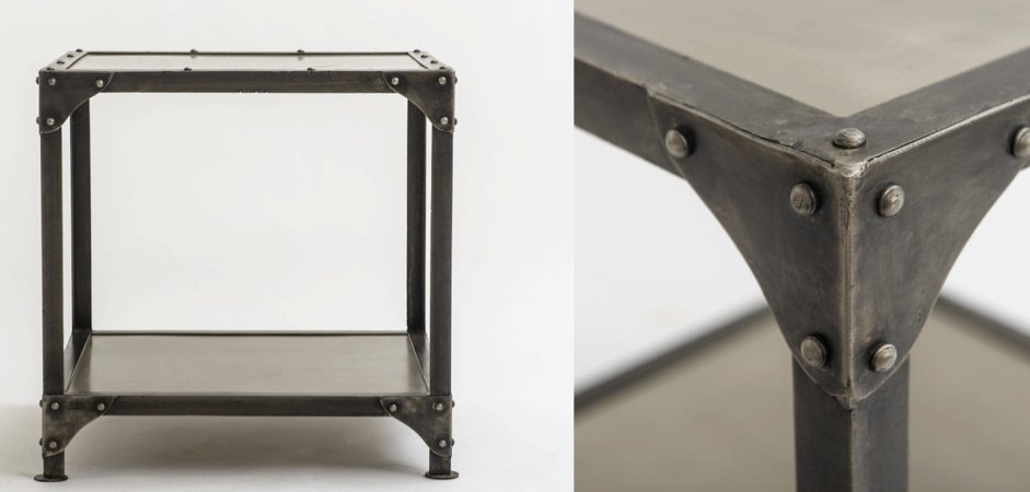Кофейный стол Industrial Steampunk Nickel Side Table Кофейный стол Industrial Steampunk Nickel Side Table - Loft-Concept в Грозном