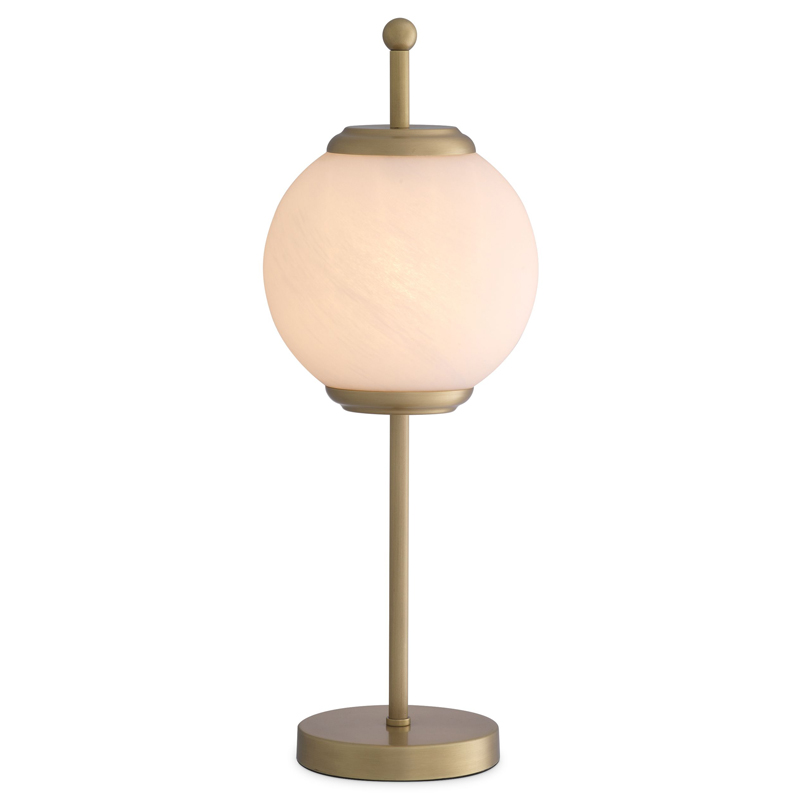 Настольная лампа Eichholtz Table Lamp Deangelo Латунь Античная полированная Белое матовое стекло Настольная лампа Eichholtz Table Lamp Deangelo Латунь Античная полированная Белое матовое стекло в Грозном | Loft Concept