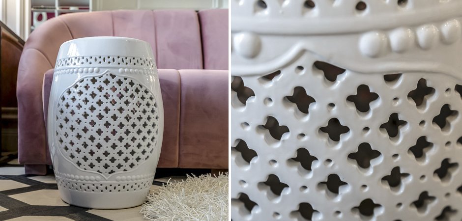 Керамический табурет Quatrefoil Garden Stool - White Керамический табурет Quatrefoil Garden Stool - White - Loft-Concept в Грозном