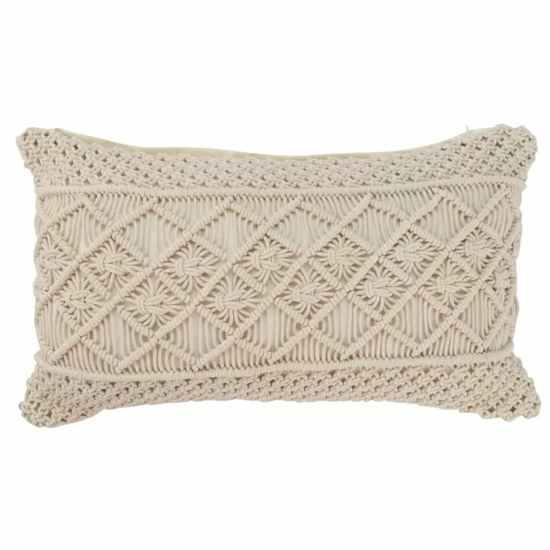 Чехол на подушку с макраме бежевого цвета Macrame Бежевый Чехол на подушку с макраме бежевого цвета Macrame Бежевый в Грозном | Loft Concept