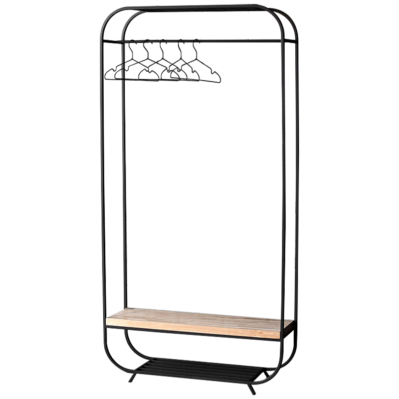 Рейл Tevin Industrial Metal Rust Clothes Rail Черный Светлый дуб Рейл Tevin Industrial Metal Rust Clothes Rail Черный Светлый дуб в Грозном | Loft Concept