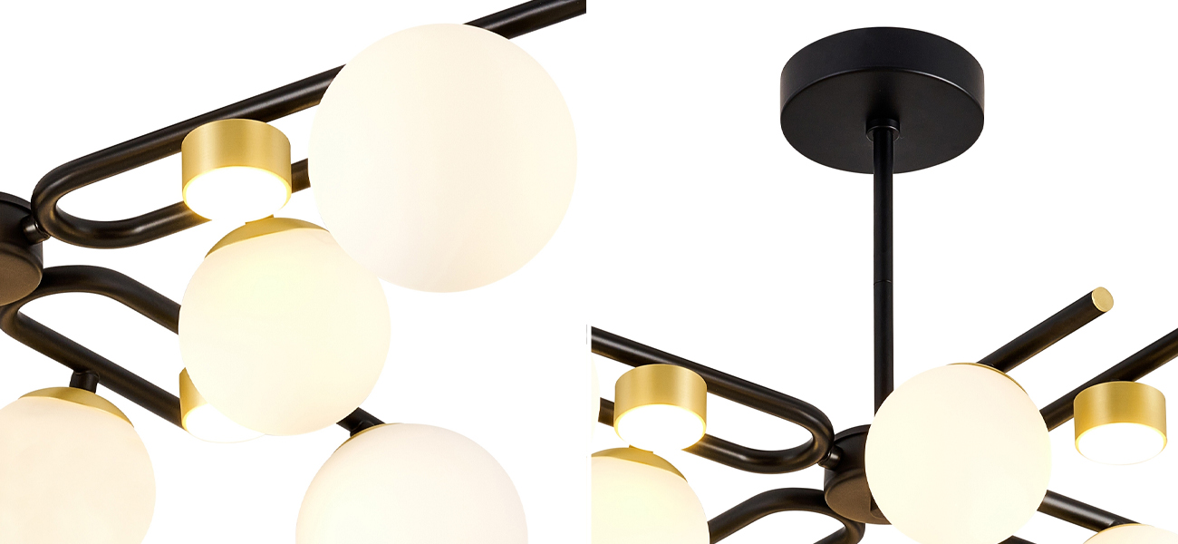 Люстра с плафонами двух видов Espolosio 12 Ламп - фото