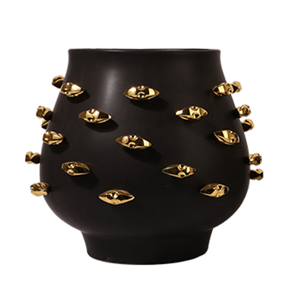 Ваза KISS Vase Black Черный Золотой в Грозном | Loft Concept 