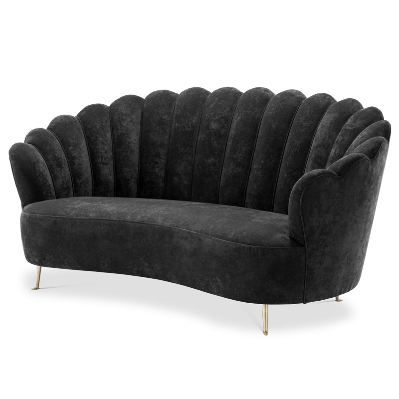 Диван Eichholtz Sofa Messina Black Черный Латунь Диван Eichholtz Sofa Messina Black Черный Латунь в Грозном | Loft Concept