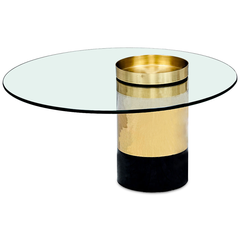 Кофейный стол Desi Coffee Table Латунь Прозрачный Черный в Грозном | Loft Concept 
