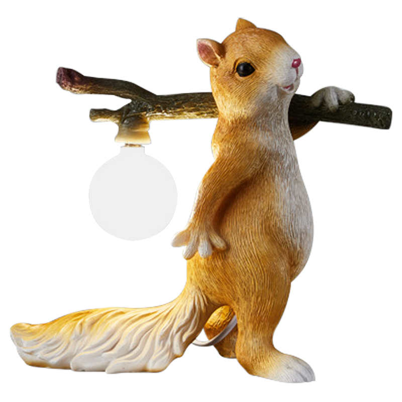 Настольная лампа для детской Белка с веткой Squirrel Table Lamp Коричневый Карамель Настольная лампа для детской Белка с веткой Squirrel Table Lamp Коричневый Карамель в Грозном | Loft Concept