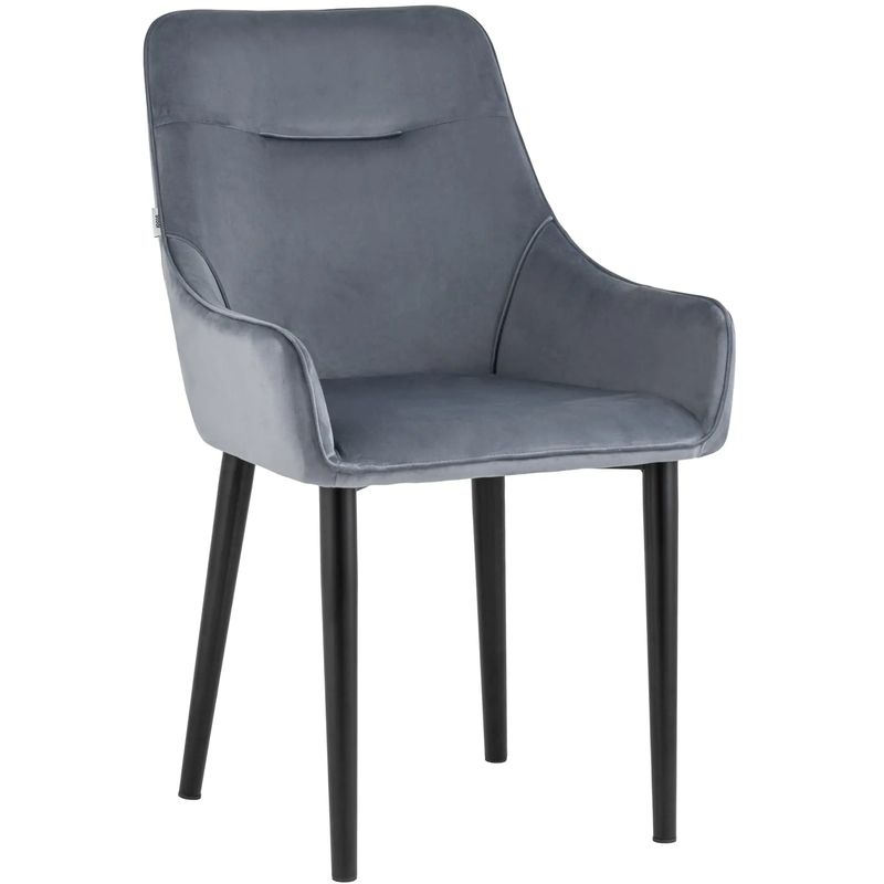 Стул Joan Chair Серый-Голубой Велюр Серо-голубой Черный Стул Joan Chair Серый-Голубой Велюр Серо-голубой Черный в Грозном | Loft Concept