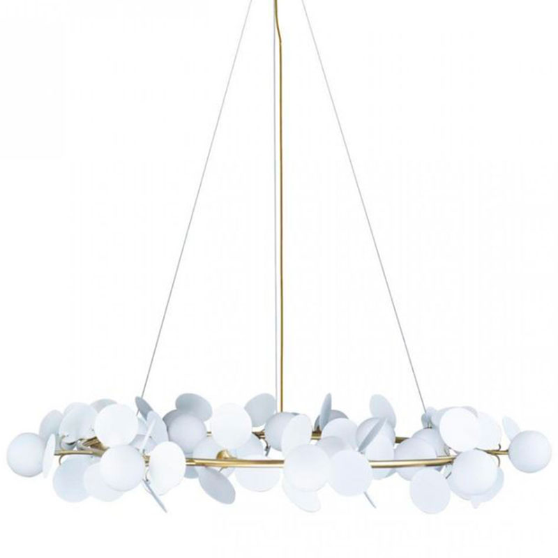 Люстра MATISSE Chandelier White диаметр 130 Белый Золотой Люстра MATISSE Chandelier White диаметр 130 Белый Золотой в Грозном | Loft Concept