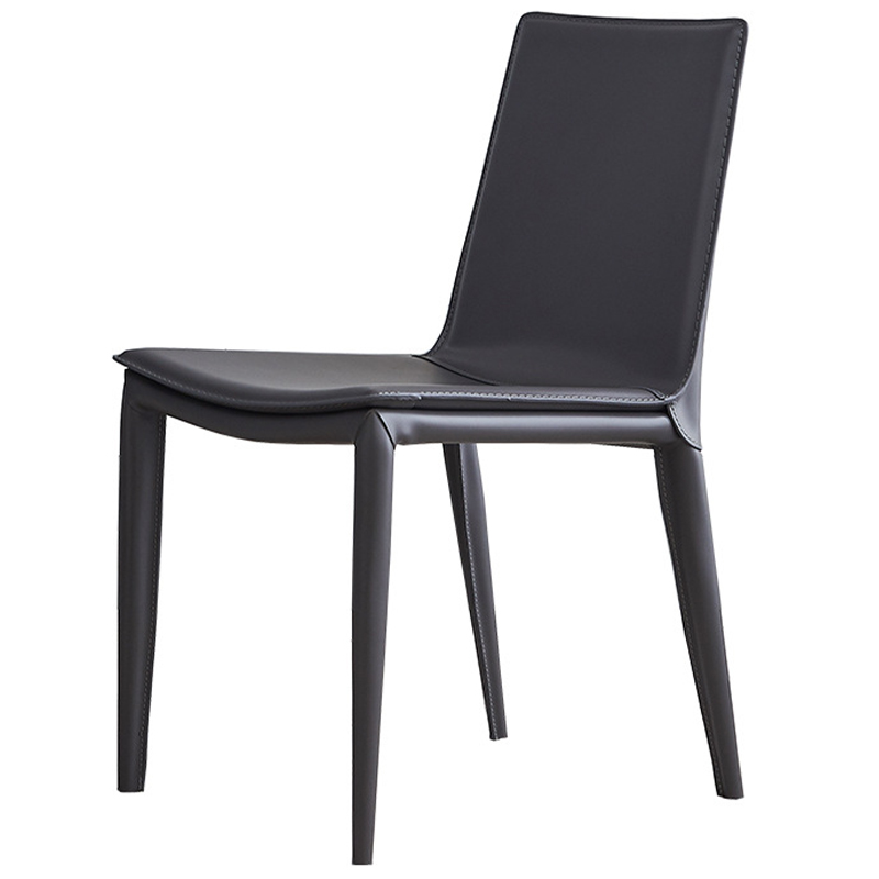 Стул с кожаной обивкой Elbert Chair Grey Серый Серый Стул с кожаной обивкой Elbert Chair Grey Серый Серый в Грозном | Loft Concept