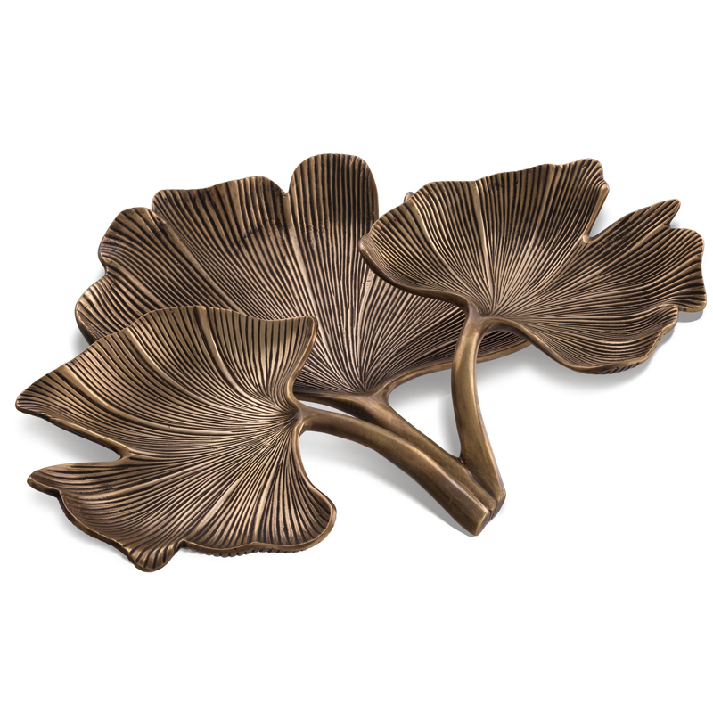 Поднос Eichholtz Tray Ginkgo Винтажная латунь Поднос Eichholtz Tray Ginkgo Винтажная латунь в Грозном | Loft Concept