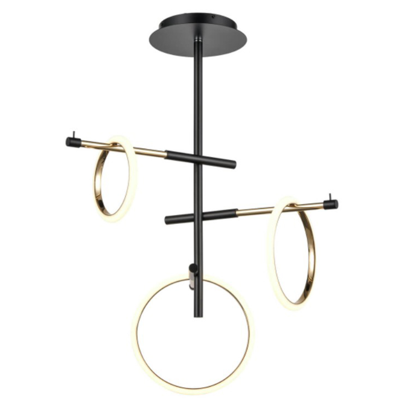 Люстра Jessenia Rings Chandelier 3 Черный Золотой Люстра Jessenia Rings Chandelier 3 Черный Золотой в Грозном | Loft Concept