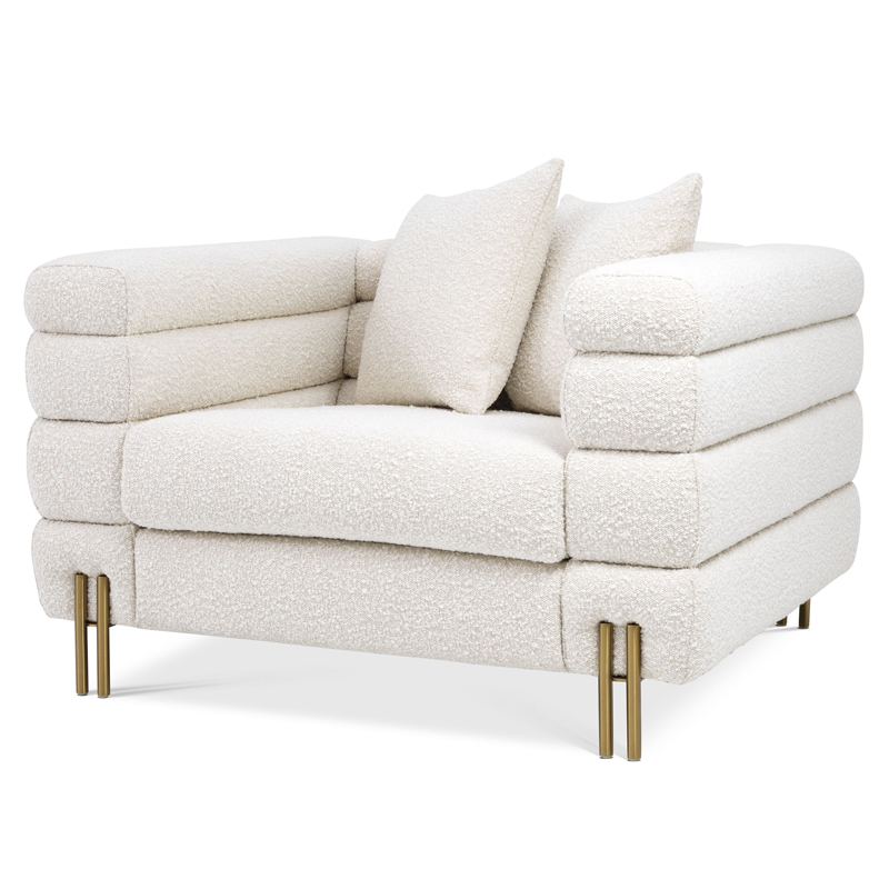 Кресло Eichholtz Chair York Boucle cream Кремовый Латунь Кресло Eichholtz Chair York Boucle cream Кремовый Латунь в Грозном | Loft Concept