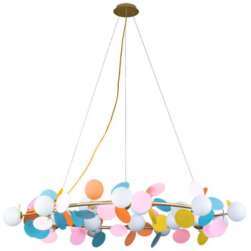 Люстра MATISSE Chandelier circle multicolor диаметр 130 Мульти Золотой Люстра MATISSE Chandelier circle multicolor диаметр 130 Мульти Золотой в Грозном | Loft Concept