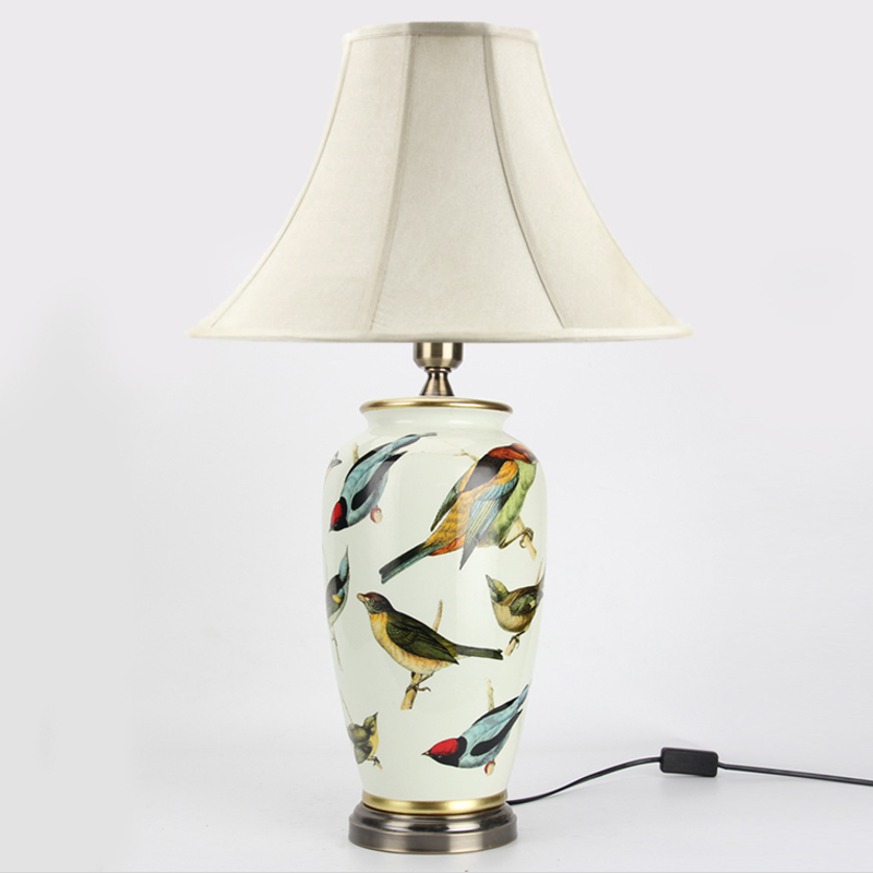 Настольная лампа Birds Blue Table lamp Белый Мульти Золотой Настольная лампа Birds Blue Table lamp Белый Мульти Золотой в Грозном | Loft Concept