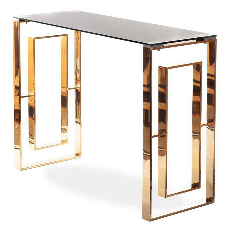 Консоль Milan II Console Золотой Прозрачное Стекло Консоль Milan II Console Золотой Прозрачное Стекло в Грозном | Loft Concept