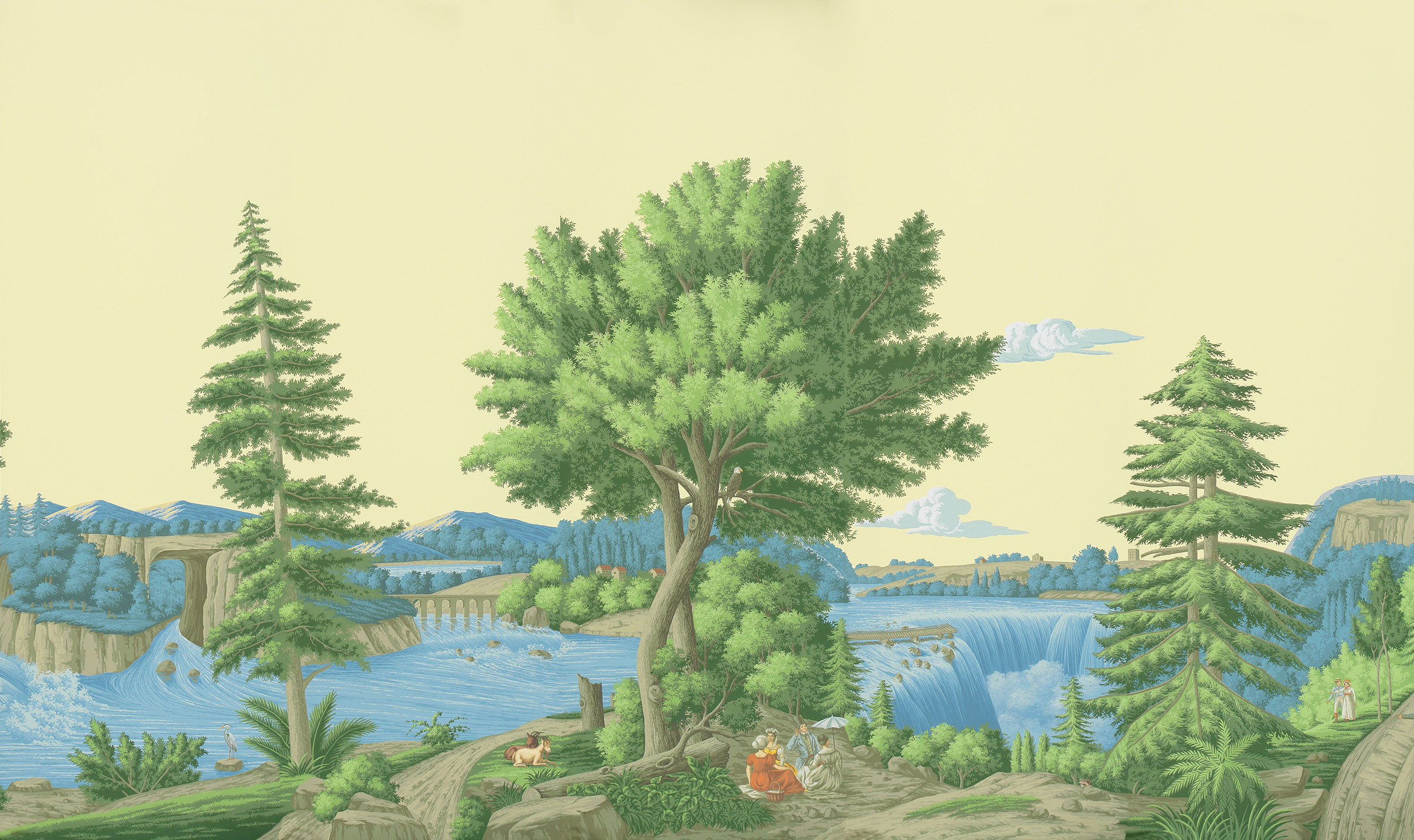 Обои ручная роспись North American River Views Dufour on scenic paper Обои ручная роспись North American River Views Dufour on scenic paper - постер Loft-Concept в Грозном