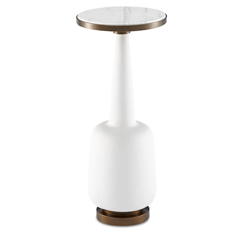 Приставной стол Greta Drinks Table Белый Латунь в Грозном | Loft Concept 