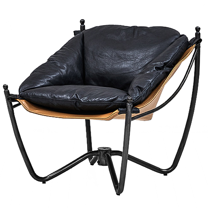 Кресло Tech Loft Armchair Черный Коричневый Кресло Tech Loft Armchair Черный Коричневый в Грозном | Loft Concept