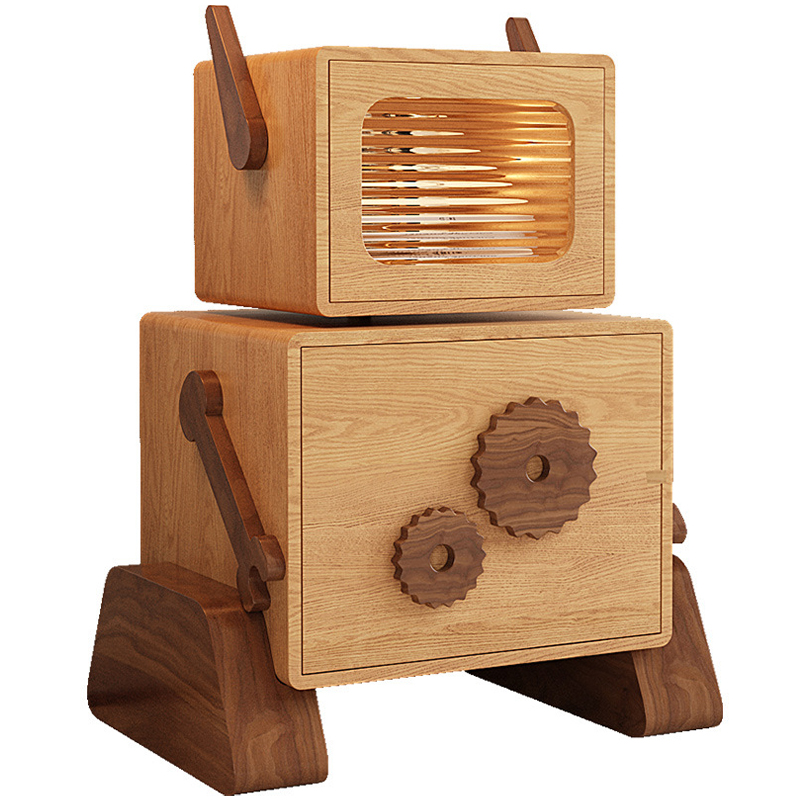 Тумба Wood Robot Nightstand Коричневый Древесина Тумба Wood Robot Nightstand Коричневый Древесина в Грозном | Loft Concept