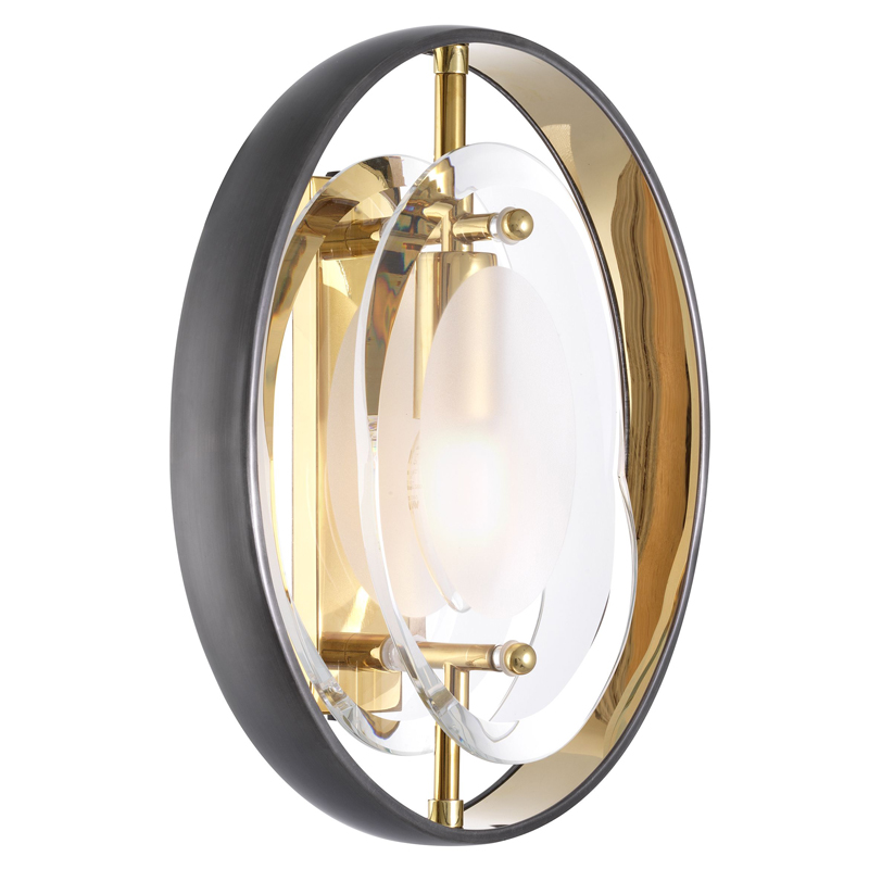 Бра Eichholtz Wall Lamp Vincente Глянцевое золото Прозрачный Черный Бра Eichholtz Wall Lamp Vincente Глянцевое золото Прозрачный Черный в Грозном | Loft Concept